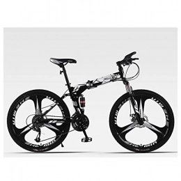 KXDLR Bicicletas de montaña plegables KXDLR 21 Velocidades Frenos De Disco De Velocidad De Bicicletas De Montaña Male (Diámetro De Rueda: 26 Pulgadas) con Dual Suspensión, Negro
