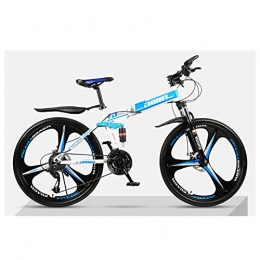 KXDLR Bicicletas de montaña plegables KXDLR MTB Bicicletas Plegables 26" 24 Velocidad De Doble Freno De Disco De 3 Ruedas De Radios De Bicicletas, Azul