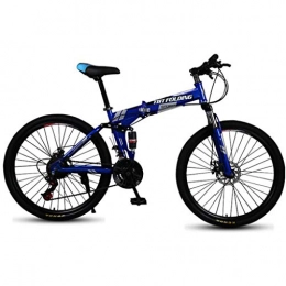 LDDLDG Bicicleta LDDLDG Bicicleta de montaña plegable de 26 pulgadas, 24 / 27 velocidades, marco ligero de aleación de aluminio, suspensión completa, rueda de radio (tamaño: 24 velocidades)