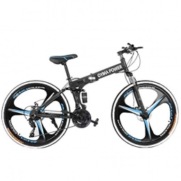 Lenfesh_accesorio Bicicletas de montaña plegables Lenfesh Bicicleta de montaña de Aluminio de 26 Pulgadas Bicicleta de MTB con Cuadro de 21 velocidades Soporte de pie Freno de Disco Horquilla de suspensión Bicicleta de Carreras al Aire Libre