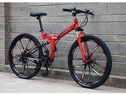 LFSTY Bicicleta LFSTY Bicicleta Plegable Bicicletas de montaña para Hombre Mujer, Cuadro de Acero con Alto Contenido de Carbono suspensión Completa y Doble Freno, C, 26 Inch 27 Speed