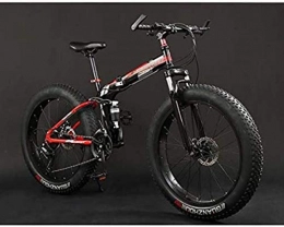 LFSTY Bicicleta LFSTY Bicicleta Plegable de Bicicleta de montaña, Bicicletas de MTB de Doble suspensión Fat Tire, Cuadro de Acero con Alto Contenido de Carbono, Freno de Doble Disco