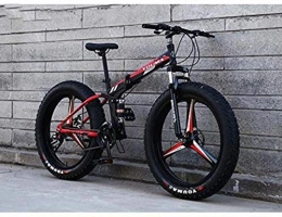 LFSTY Bicicleta LFSTY Fat Tire Bike Bicicleta de montaña Plegable Bicicletas, Suspensión Completa Marco de Acero de Alto Carbono Bicicleta MTB con Ruedas de aleación de magnesio Doble Freno de Disco, A, 24 Inch