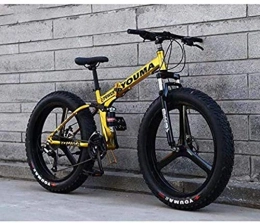 LFSTY Bicicleta LFSTY Fat Tire Bike Bicicleta de montaña Plegable Bicicletas, Suspensión Completa Marco de Acero de Alto Carbono Bicicleta MTB con Ruedas de aleación de magnesio Doble Freno de Disco, C, 26 Inch