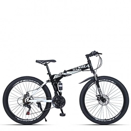 LHQ-HQ Bicicleta LHQ-HQ Bicicleta De Montaña Bicicleta Plegable De 26"Bicicleta MTB Freno De Disco Doble Suspensión Doble De 30 Velocidades para Altura 5.2-6Ft, B