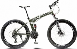 DPCXZ Bicicleta Ligero Bicicleta Plegable, Bicicleta Montaña De 26 Pulgadas Doble Suspension, Unisex, 21 Velocidades Para Adultos Y Jóvenes, Para Exteriores Para Niños Niñas green, 26 inches
