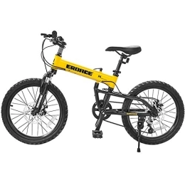 LNX Bicicletas de montaña plegables LNX Bicicleta de montaña - para Adolescentes Bicicletas para Estudiantes - Plegado de Velocidad Variable Deportes Ciclismo al Aire Libre (20 Pulgadas) Amarillo Negro Altura Ajustable