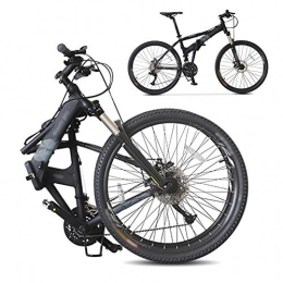 LQ&XL Bicicleta LQ&XL Bicicleta de Montaña Plegable, 27 Velocidades, Bicicleta Adulto, 26 Pulgadas Bici para Hombre y Mujerc, MTB Profesional con Doble Freno Disco / Negro