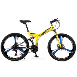 LWZ Bicicleta de montaña Plegable 26 Pulgadas Bicicleta al Aire Libre 21 velocidades Bicicleta MTB de Acero al Carbono con suspensión Completa Múltiples Colores