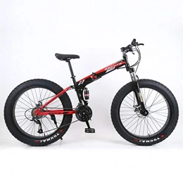 XNEQ Bicicleta Mountain bike 4.0 allargata con pneumatici di grandi dimensioni, pieghevole, motoslitta da spiaggia, freni a doppio disco a doppio shock, coda morbida, 26 pollici-7 / 21 / 24 / 27 / 30 velocit, 1, 21 Speed