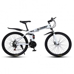 MRQXDP Bicicleta MRQXDP MTB, suspensión de horquilla, bicicleta para mujeres / hombres, para jóvenes y adultos, bicicletas de aleación más fuertes de 26 pulgadas, bicicletas de montaña de 27 velocidades de peso ligero-blanco