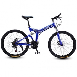 MUYU Bicicleta MUYU Bicicleta de Montaa Ruedas de 24 Pulgadas 21 velocidades (24 velocidades, 27 velocidades) Unisex Adulto Bicicleta Plegable, Blue, 27speeds