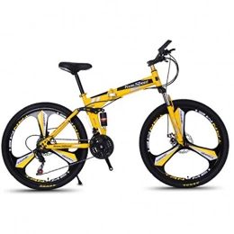 MUYU Bicicleta MUYU Bicicleta para Adultos De 26 Pulgadas. Bicicletas Plegables para Hombres. Sistema De Frenos De Disco Doble, Yellow
