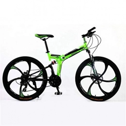 Nfudishpu Bicicleta Nfudishpu Bicicleta de montaña para Hombre, suspensión Delantera, 24 Minutos de Las Ruedas de 21 velocidades y 26 Pulgadas, Cuadro de Aluminio de 17.5 Pulgadas, Verde, 21 velocidades