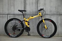  Bicicleta Novokart-Deportes Plegables / Bicicleta de montaña radios de Rueda de 24 Pulgadas, Amarillo