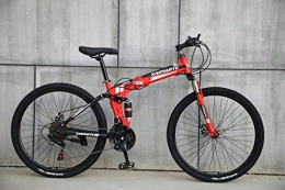  Bicicleta Novokart-Deportes Plegables / Bicicleta de montaña radios de Rueda de 24 Pulgadas, Rojo