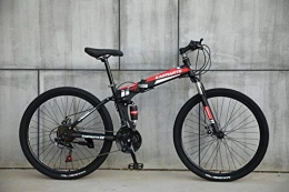  Bicicleta Novokart-Deportes Plegables / Bicicleta de montaña radios de Rueda de 26 Pulgadas, Negro&Rojo