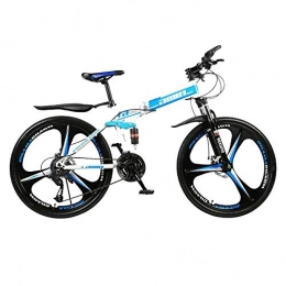 PsWzyze Bicicletas de montaña plegables Plegado Bicicleta , Bicicleta urbana plegable para adultos, bicicleta de montaña de 26 pulgadas con rueda de 21 velocidades, bicicleta de campo plegable de acero con alto contenido de carbono-azul
