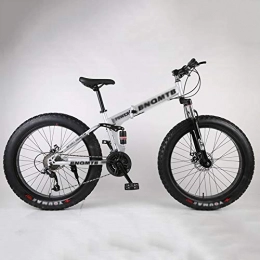 Qinmo Bicicletas de montaña plegables Qinmo Bicicleta de montaña, 24" Fat Tire Bicicletas de montaña Rgidas, Marco de suspensin Dual y Suspensin Tenedor Todo Terreno Bicicletas de montaña, 7-27 Velocidad (Color : B, Size : 7 Speed)