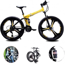 Rong-- Bicicleta Plegables De Velocidad Bicicleta De Montaa De Aleacin De Aluminio Liviana Suspensin Completa Cuerpo De Acero Al Carbono Engrosado Conduccin Segura 31/34 Pulgadas,Amarillo,34 Inch