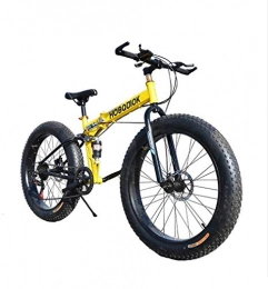 SADGE Bicicleta SADGE Bike Fat Tire 24 Montaa Velocidad de Bicicletas Playa Nieve Bicicletas, 20 Pulgadas, Llantas de Ruedas Grandes MTB Bicicleta para los Hombres Adultos de Doble Freno de Disco Amarillo