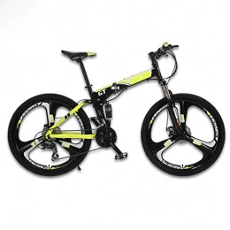 SanyaoDU Bicicleta SanyaoDU - Bicicleta de montaña de 26 pulgadas, 24 marchas, cuadro de aluminio ligero, suspensión completa, horquilla de suspensión, freno de disco, plegable, A