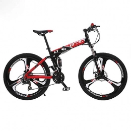 SanyaoDU Bicicleta SanyaoDU Bicicleta de montaña de 26 pulgadas, 24 marchas, cuadro de aluminio ligero, suspensión completa, horquilla de suspensión, freno de disco, plegable, B