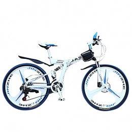 SHUI Bicicleta SHUI Bicicleta De Montaña, 24 / 26 Pulgadas, 21 Velocidades, Velocidad Variable para Adultos, Bicicleta Plegable para Deportes De Carretera, Bicicleta para Hombres Y Mujere White 3-Spoke wheel-24