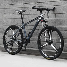 UYHF Bicicleta UYHF 26 '' Bicicletas de montaña Plegables, 21 / 24 / 27 Bicicletas de Velocidad MTB, suspensión Completa 3-Habla de 36 Pulgadas de Ruedas, Bicicleta Antideslizante para homb Black-Grey-27 Speed