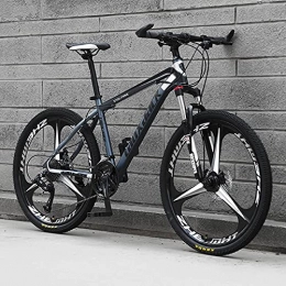 UYHF Bicicleta UYHF Bicicleta de montaña plegable de 224 / 27, 26 pulgadas, suspensión completa de 3 ruedas de 26 pulgadas, bicicleta antideslizante para hombre / mujer / adolescente 【Top Configuratio Black-Grey-21 Speed