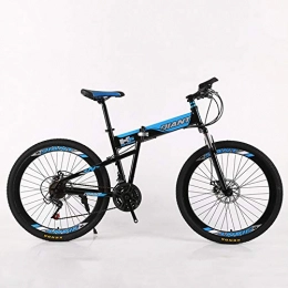 VANYA Bicicletas de montaña plegables VANYA Montaa Plegable Bicicletas para Adultos 24 Velocidad del Freno de Disco de cercanas Bicicletas Ciclo de absorcin de Choque de Velocidad Variable 24" 26", Azul, 26inches