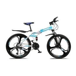 VIIPOO Bicicleta VIIPOO Bicicleta montaña Plegable suspensión Completa, Bicicleta Plegable 24 / 26 Pulgadas para Hombres o Mujeres, Antideslizante Grado Todoterreno, fácil Transportar, Blue-24‘’ / 21 Speed