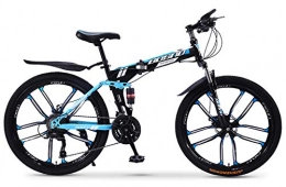WANG-L Bicicleta WANG-L Bicicletas De Montaña Plegables De 26 Pulgadas para Adultos Hombres Mujeres Doble Absorción De Impactos Todoterreno Velocidad Variable Carreras Bicicleta MTB, Blue-30speed / 26inches