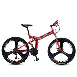 WEHOLY Bicicletas de montaña plegables WEHOLY Bicicleta de montaña Plegable con aleacin de magnesio sper Liviana de 26", Engranaje de 21 velocidades de suspensin Completa Premium, 4, 24