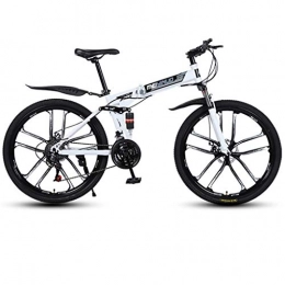 WGYDREAM Bicicletas de montaña plegables WGYDREAM Bicicleta Montaña MTB Bicicleta de montaña, Bicicletas de montaña Plegable, de Doble suspensión y Doble Freno de Disco, MTB Bicicleta de Montaña (Color : White, Size : 24-Speed)