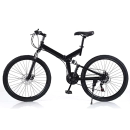 WOQLIBE Bicicleta WOQLIBE Bicicleta plegable para adultos de 26 pulgadas, bicicleta de montaña para adultos, 21 velocidades, plegable, de carretera, peso de carga, 150 kg, altura de asiento ajustable