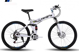 WSFF-Fan Bicicletas de montaña plegables WSFF-Fan Bicicleta de montaña Bicicleta Plegable Rueda de 24-26 Pulgadas, Tres Opciones de Cambio (21-24-27), neumtico Especial Todoterreno, White, 24" 24speedchange