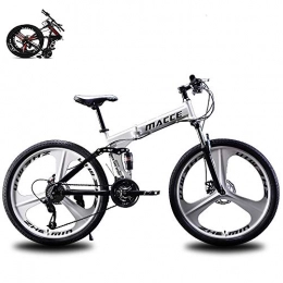 Yajun Bicicleta Yajun Bicicleta Montaña Plegable Bikes para Adultos Bicicleta De Carretera De 24 Velocidades Ultraligera Niños Estudiantes Montar En Aluminio, White, 24-Inch