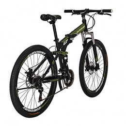 EUROBIKE Bicicletas de montaña plegables YH-G7 Bicicleta de montaña plegable Ruedas de 27.5 pulgadas 21 velocidades Suspensión completa Frenos de disco dobles Bicicleta de marco plegable para hombre (verde multirayo)