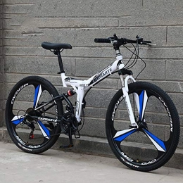 Yike Bicicleta Yike Bicicleta de montaña para Adultos de 24 Pulgadas, Bicicletas de Carretera Plegables de Acero con Alto Contenido de Carbono, Frenos de Disco Dobles, Unisex, suspensión Completa para Adultos, MTB