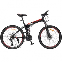 YXFYXF Bicicleta YXFYXF Bicicleta de montaña portátil de Doble suspensión for Viajes al Aire Libre, Bicicleta Plegable, Cambio de luz MTB, Ruedas de 26 Pulgadas, 24 -. (Color : 24-Speed Red, Size : 26 Inches)