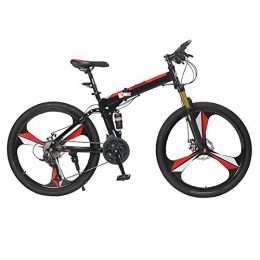 ZJBKX Bicicletas de montaña plegables ZJBKX Bicicleta de montaña plegable de 26 pulgadas, ligera y portátil, de velocidad variable, doble amortiguación, para hombres y mujeres, 24 velocidades.