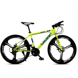 ZKHD Bicicletas de montaña 21 / 24 / 27 / 30 velocidad 3 rueda de freno de doble disco de montaña en bicicleta unisex de velocidad variable a campo traviesa, adecuado para la gente acerca de 140-180cm de altura, Amarillo, 21 speed
