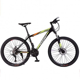 Gnohnay Bicicleta 21 Velocidades Bicicleta de Montaña, Cuadro de Acero con Alto Contenido de Carbono, Freno de Doble Disco, MTB para Adultos, Bicicleta de Playa para Nieve, Verde, 26 Inches