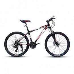Gnohnay Bicicletas de montaña 24 Velocidad Bicicletas de Montaña Marco de Acero de Alto Carbono, Suspensión Tenedor, Freno de Disco, Hombre Adulto Mujer, Rojo, 26 Inches