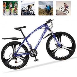 M-TOP Bicicletas de montaña 26'' Bicicleta de Carretera para Mujer y Hombre, 21 Velocidad Mountain Bike con Suspensión Delantero, Doble Freno de Disco, Bicicletas Montaña de Carbon Acero, Azul, 3 Spokes