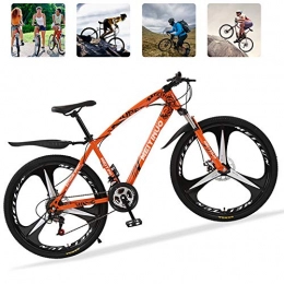 M-TOP Bicicletas de montaña 26'' Bicicleta de Carretera para Mujer y Hombre, 21 Velocidad Mountain Bike con Suspensión Delantero, Doble Freno de Disco, Bicicletas Montaña de Carbon Acero, Naranja, 3 Spokes