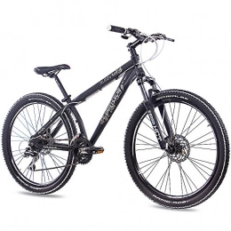 CHRISSON Bicicleta 26 pulgadas aluminio Mountain Bike Dirt Bike CHRISSON Rubby con 24 g acera Negro Mate 2016