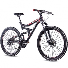 CHRISSON Bicicleta 26 pulgadas aluminio MTB Mountain Bike Bicicleta CHRISSON roaner 2016 Fully Unisex con 24 g Shimano 2 x Disk negro mate
