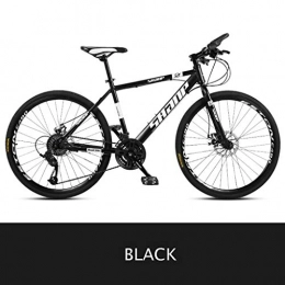 LIN Bicicletas de montaña 26 Pulgadas De Bicicletas De Montaa, De Acero Al Carbono De Alta Outroad Bicicletas 21 Velocidad De Estudiantes Adultos Al Aire Libre Ciudad De Bicicletas De Montaa (Color : Black)